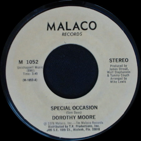 Dorothy Moore - Girl Overboard / Special Occasion side B