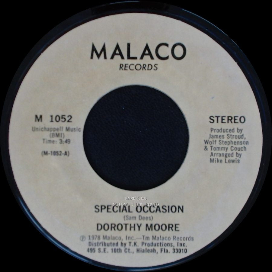 Dorothy Moore - Girl Overboard / Special Occasion side B