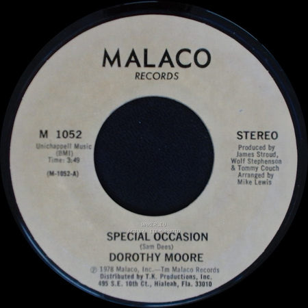 Dorothy Moore - Girl Overboard / Special Occasion side B
