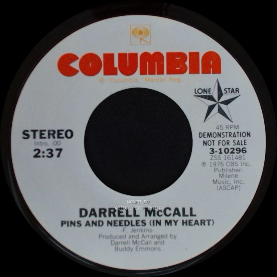 Darrell Mccall - Pins And Needles (In My Heart) / Pins And Needles (In My Heart) side B
