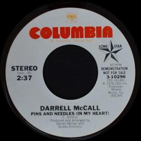 Darrell Mccall - Pins And Needles (In My Heart) / Pins And Needles (In My Heart) side B