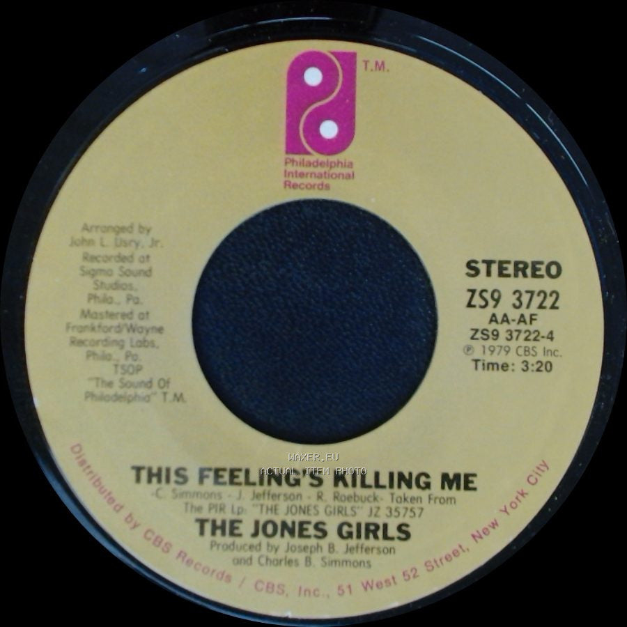 The Jones Girls - This Feeling's Killing Me / We're A Melody side A