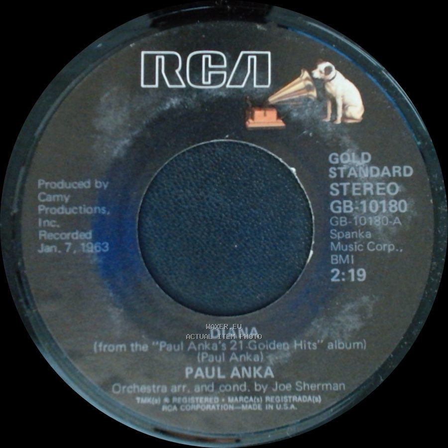 Paul Anka - Put Your Head On My Shoulder / Diana side B