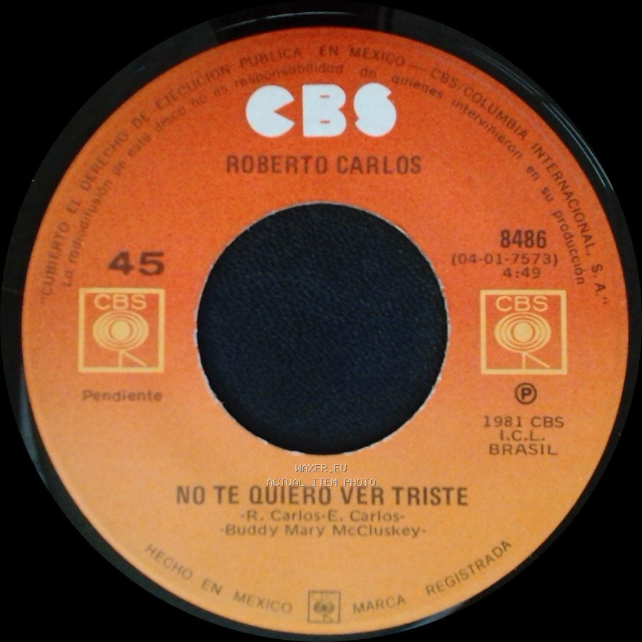 Roberto Carlos - No Te Quiero Ver Triste / Cama Y Mesa (Cama E Mesa) side B