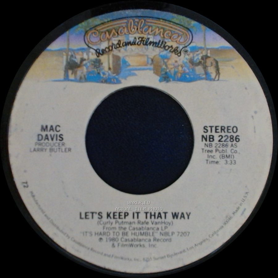 Mac Davis - I Know You're Out There Somewhere / Let's Keep It That Way side B