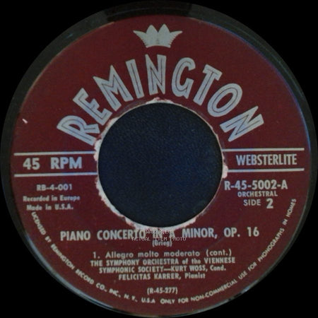 Symphony Orchestra Of The Viennese Symphonic Society - Piano Concerto In A Minor, Op. 16 / Piano Concerto In A Minor, Op. 16 side B
