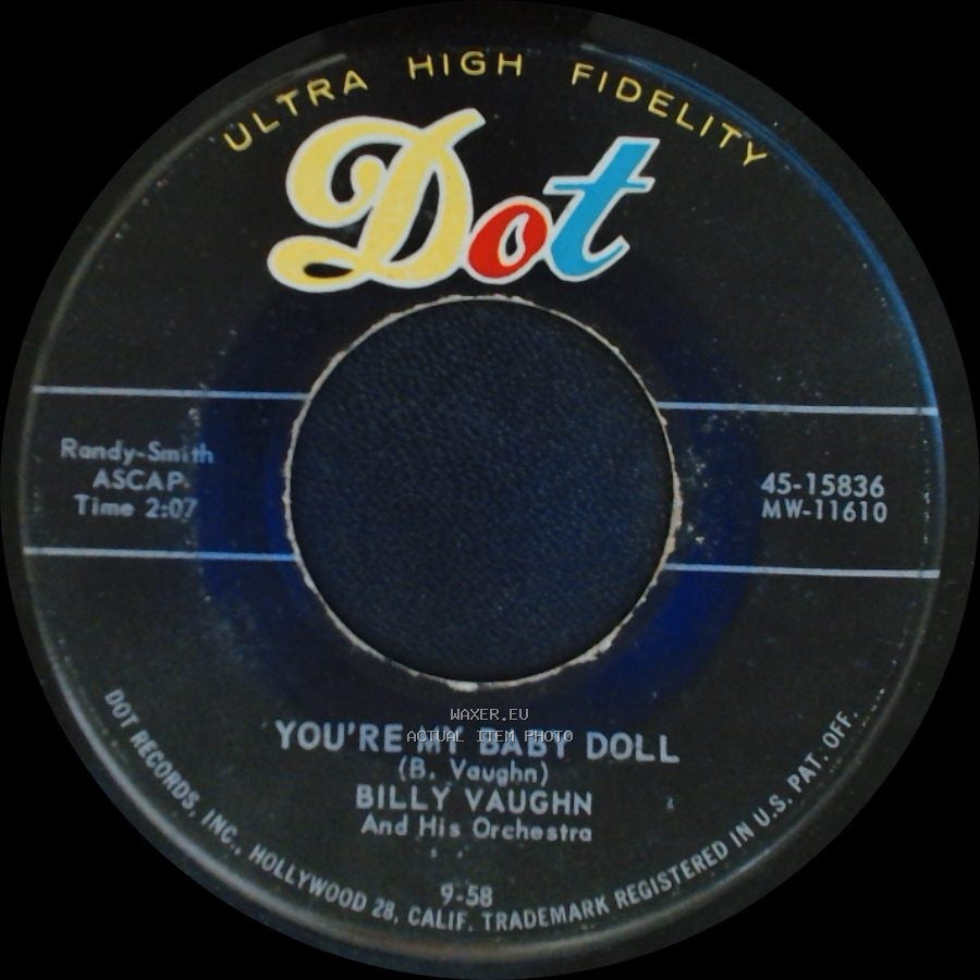 Billy Vaughn And His Orchestra - You're My Baby Doll / Cimarron (Roll On) side A