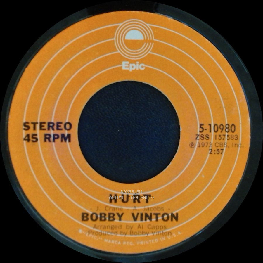 Bobby Vinton - Hurt / I Love You The Way You Are side A