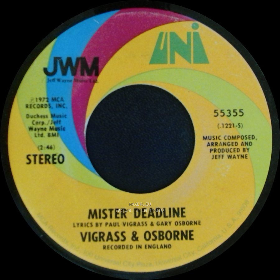 Vigrass & Osborne - Mister Deadline / Remember Pearl Harbour side A