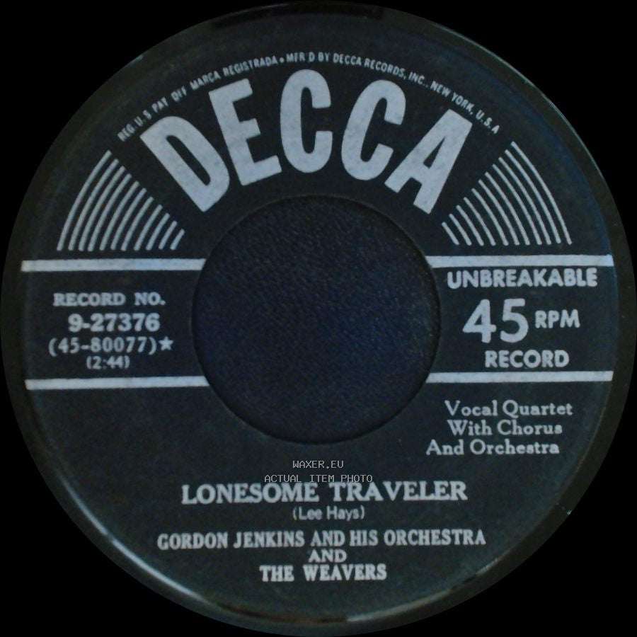 Gordon Jenkins And His Orchestra And The Weavers - So Long (It's Been Good To Know Yuh) / Lonesome Traveler side B