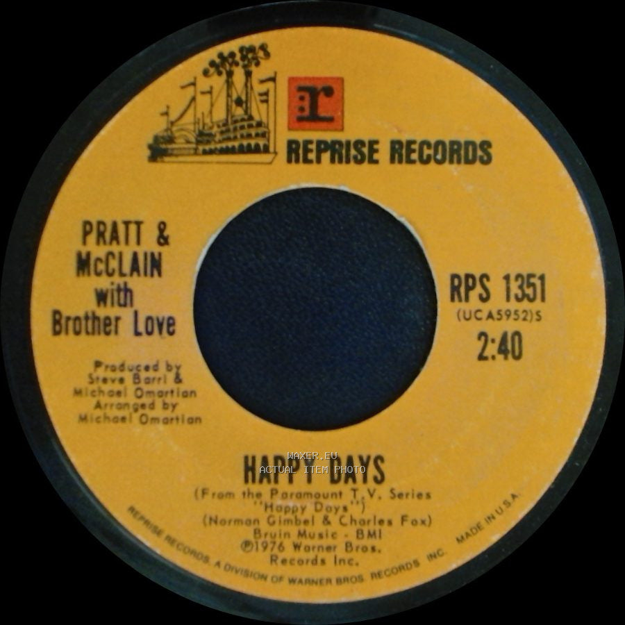 Pratt & Mcclain With Brother Love - Happy Days / Cruisin' With The Fonz side A