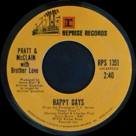 Pratt & Mcclain With Brother Love - Happy Days / Cruisin' With The Fonz side A
