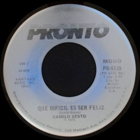 Camilo Sesto - Melina / Que Dificil Es Ser Feliz side B