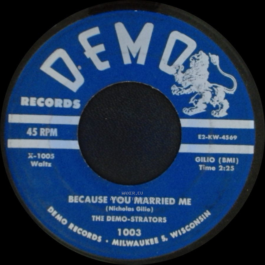 The Demo-Strators - Station Square Polka / Because You Married Me side B