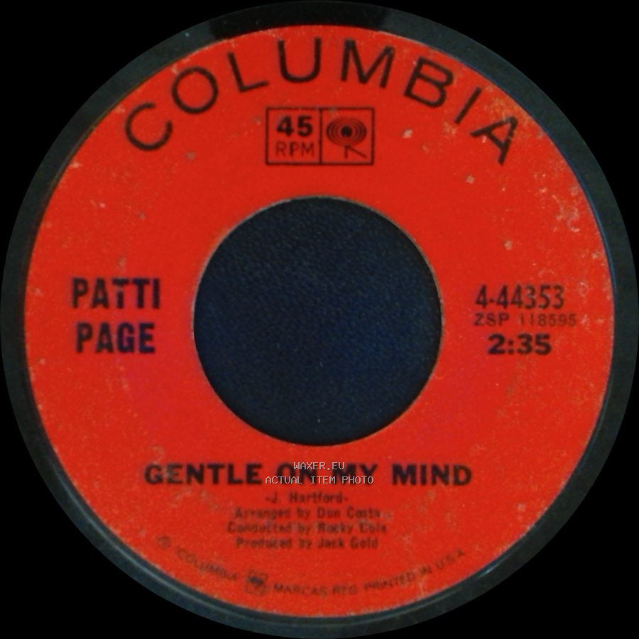 Patti Page - Gentle On My Mind / Excuse Me side A
