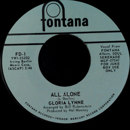 Gloria Lynne - Watermelon Man / All Alone side B