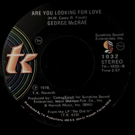 George Mccrae - I Want You Around Me / Are You Looking For Love side B