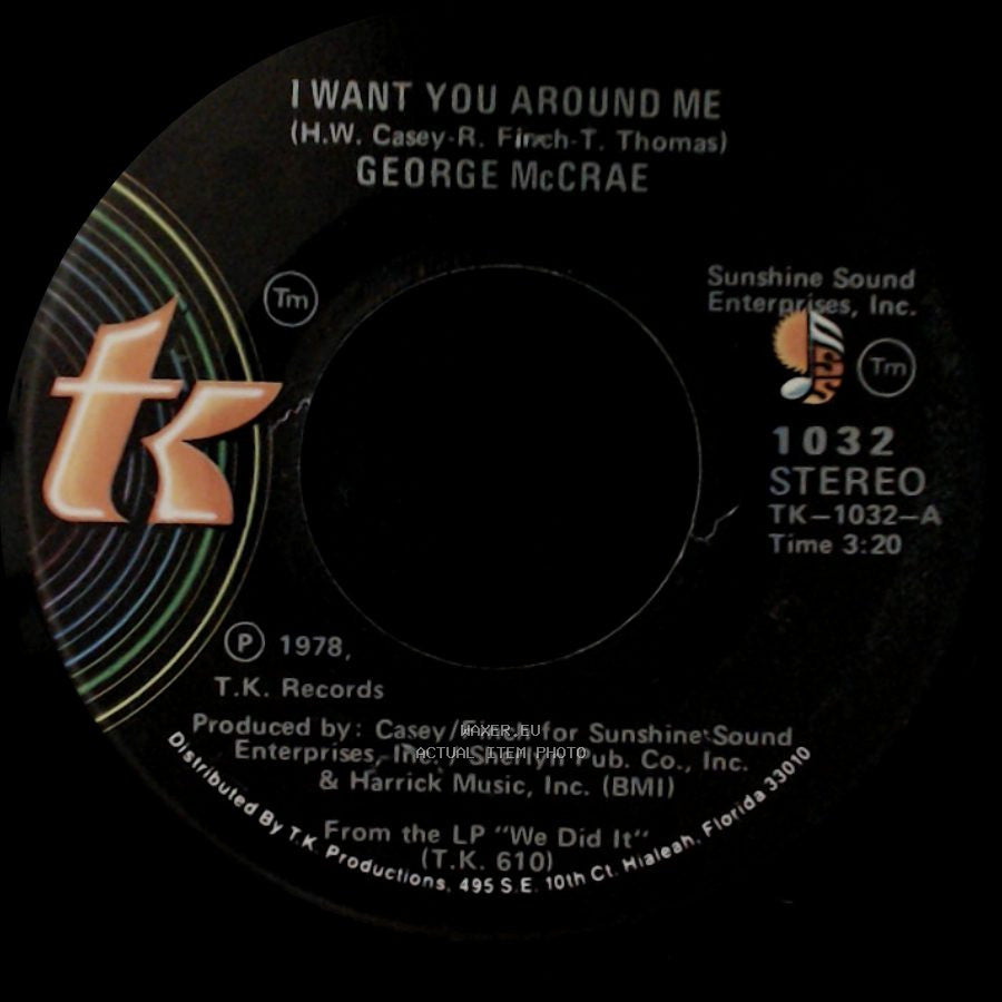George Mccrae - I Want You Around Me / Are You Looking For Love side B