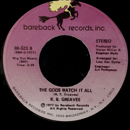 R. B. Greaves - Who's Watching The Baby (Margie) / The Gods Watch It All side B