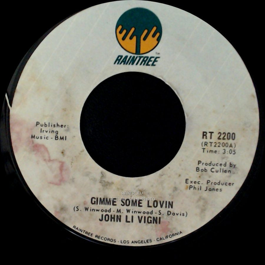 John Li Vigni - Driving Back To You / Gimme Some Lovin side B