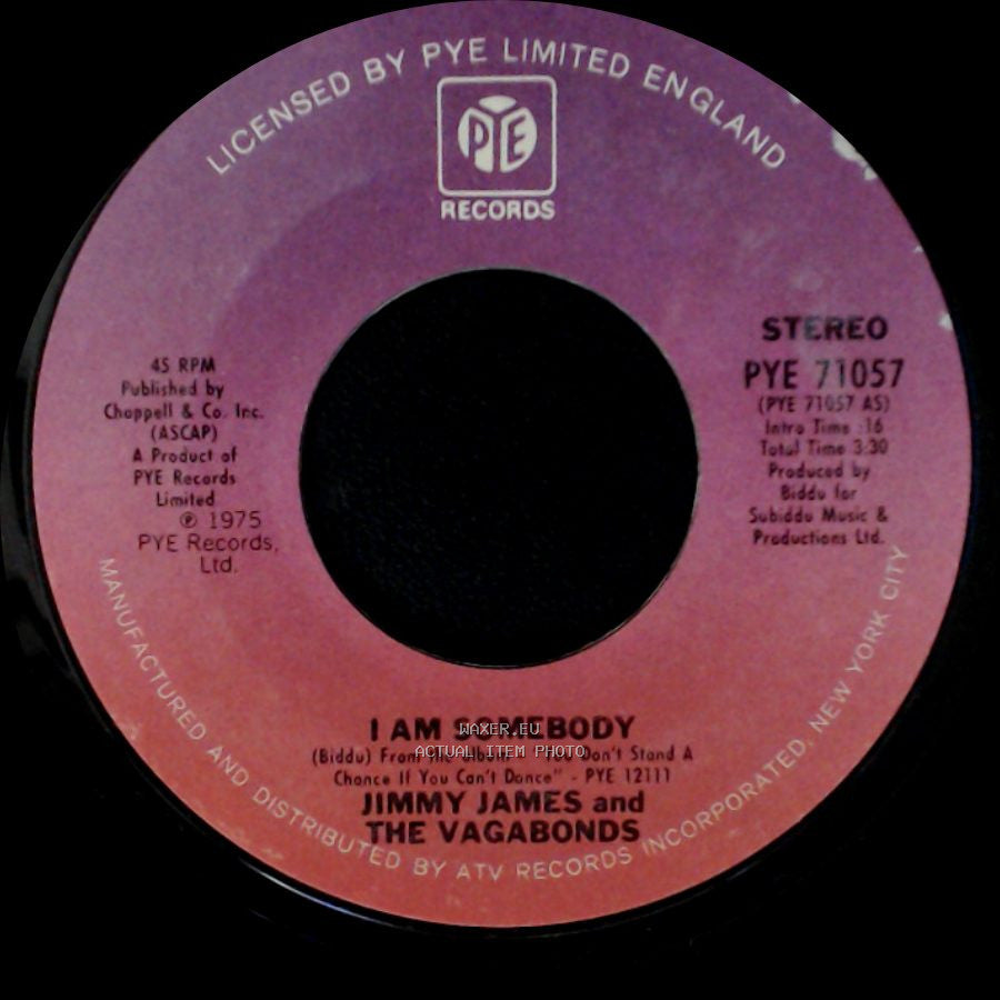 Jimmy James And The Vagabonds - Chains Of Love / I Am Somebody side B