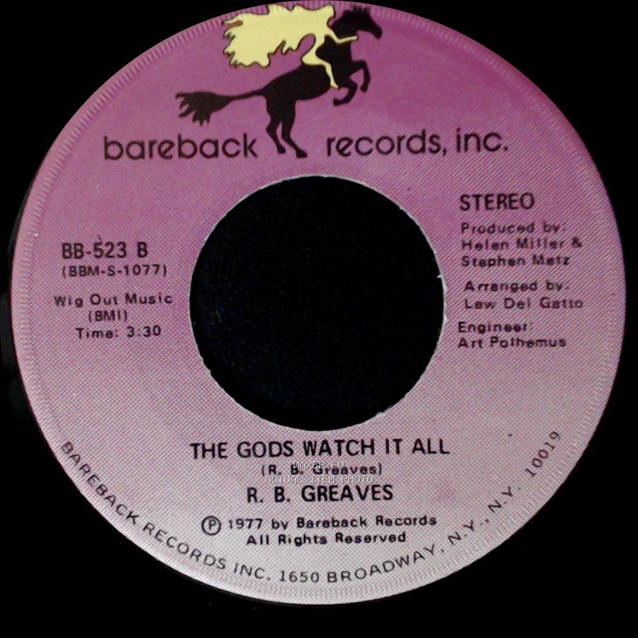 R. B. Greaves - Who's Watching The Baby (Margie) / The Gods Watch It All side B