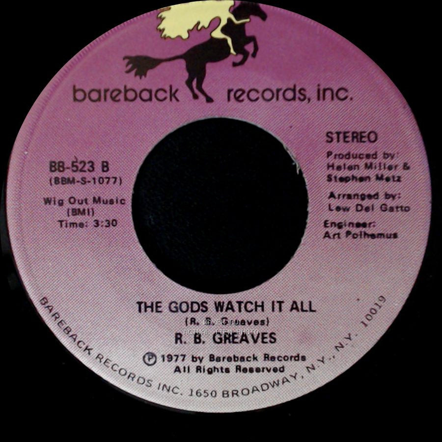 R. B. Greaves - Who's Watching The Baby (Margie) / The Gods Watch It All side B