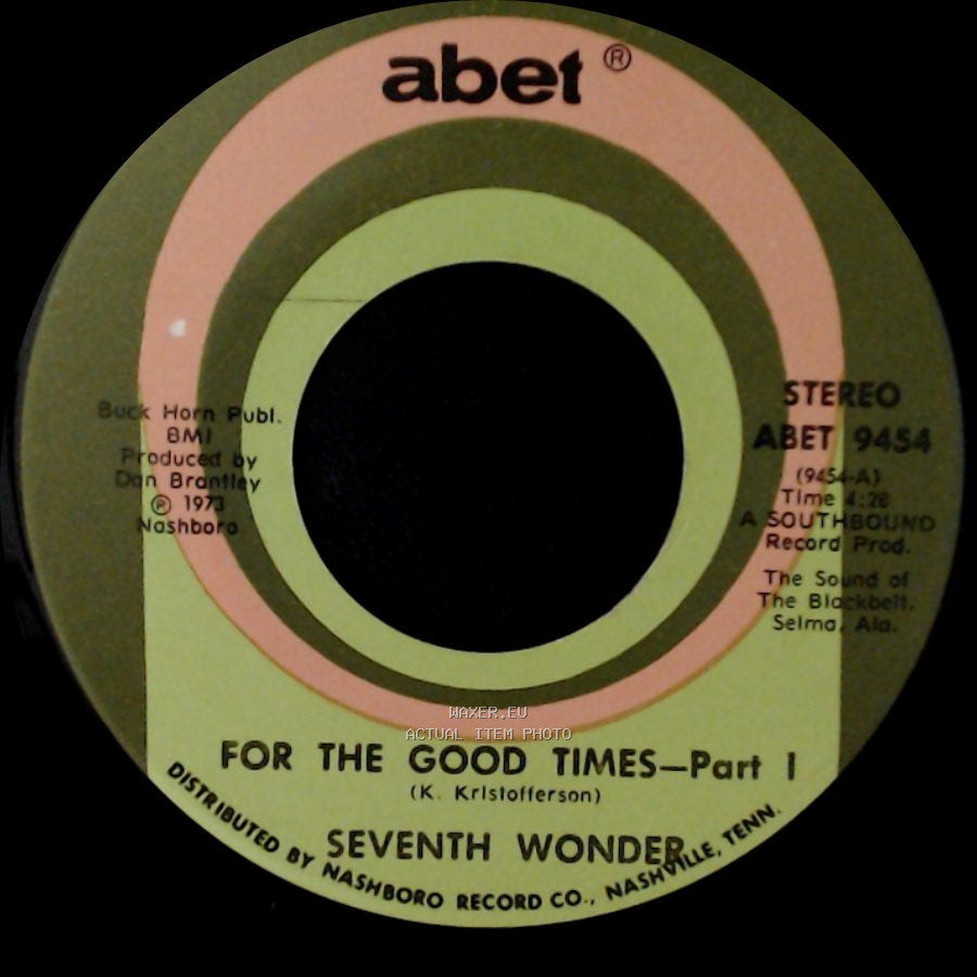 Seventh Wonder - For The Good Times—Part 1 / For The Good Times - Part Ii side B