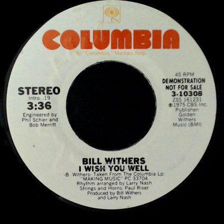 Bill Withers - I Wish You Well / I Wish You Well side B
