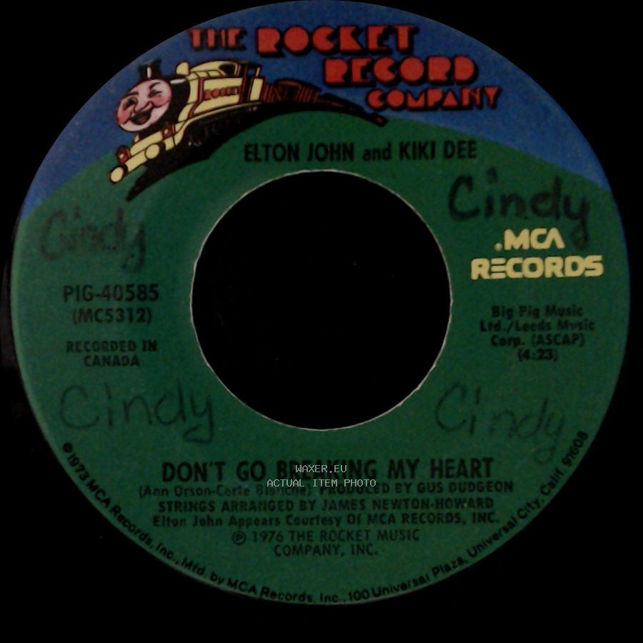 Elton John And Kiki Dee - Snow Queen / Don't Go Breaking My Heart side B