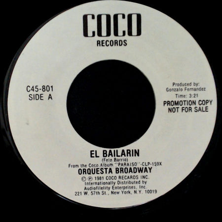 Orquesta Broadway - El Bailarin / Vincente side A