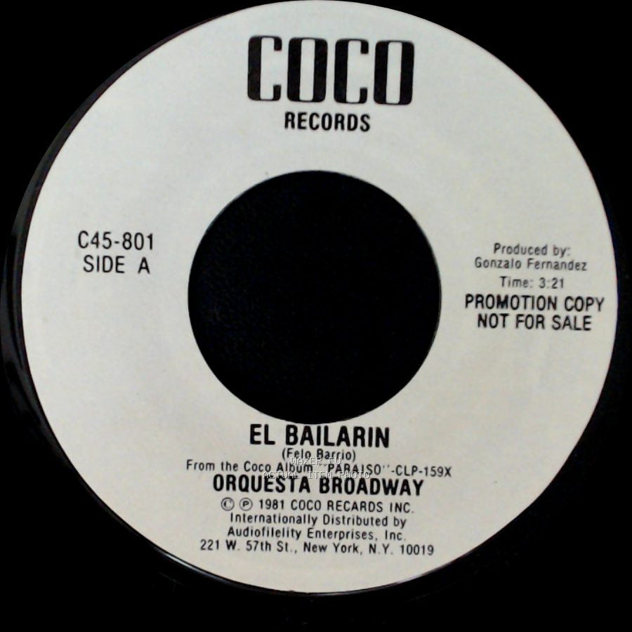 Orquesta Broadway - El Bailarin / Vincente side A