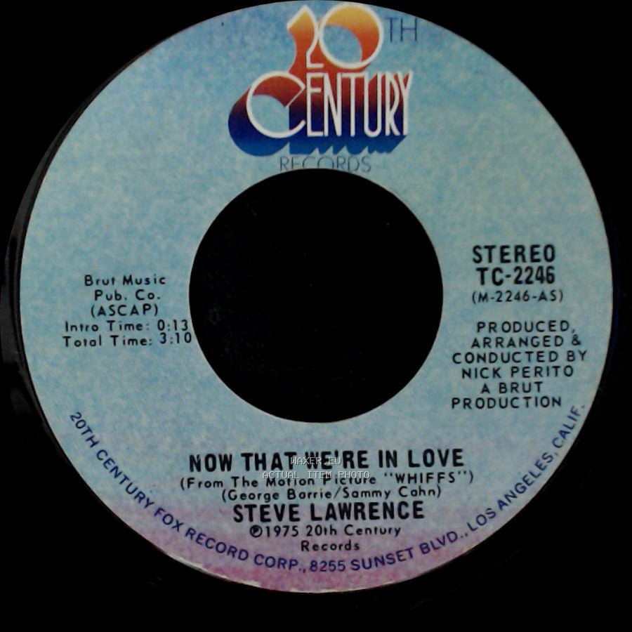 Steve Lawrence - I Just Need Your Lovin' / Now That We're In Love side B