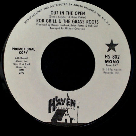 Rob Grill & The Grass Roots - Out In The Open / Out In The Open side B