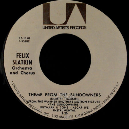 Felix Slatkin Orchestra And Chorus - Theme From The Sundowners / Gaythers Gone side A