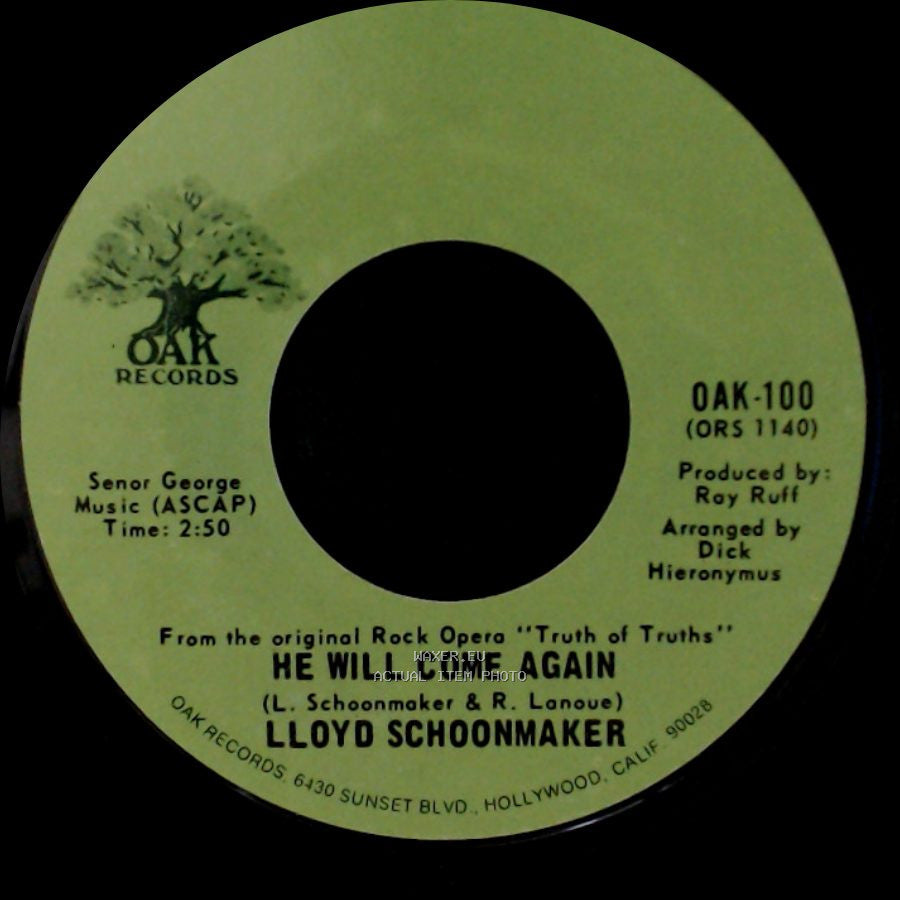 Lloyd Schoonmaker - He Will Come Again / God Called Unto Abraham side A