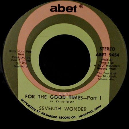 Seventh Wonder - For The Good Times—Part 1 / For The Good Times - Part Ii side B