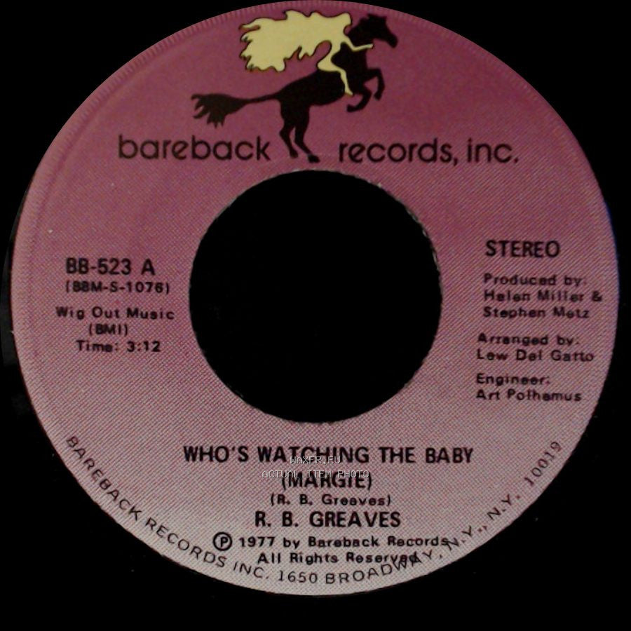 R. B. Greaves - Who's Watching The Baby (Margie) / The Gods Watch It All side A