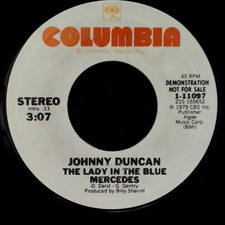 Johnny Duncan - The Lady In The Blue Mercedes / The Lady In The Blue Mercedes side B