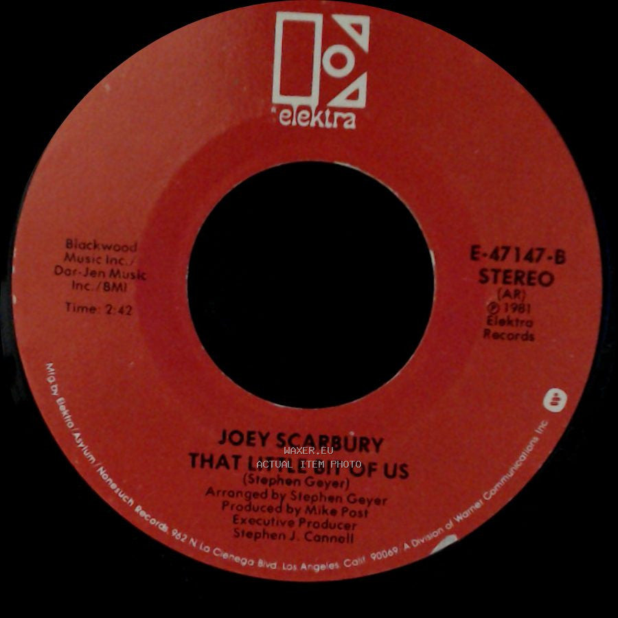 Joey Scarbury - The Theme From "The Greatest American Hero" (Believe It Or Not) / That Little Bit Of Us side B