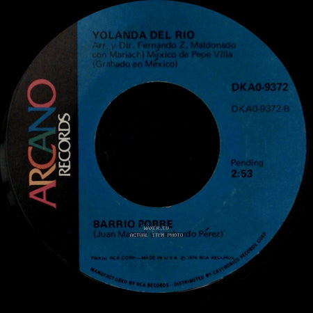 Yolanda Del Rio - Eso Es Mi Amor Por Ti / Barrio Pobre side B