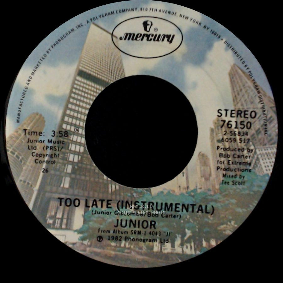Junior - Too Late (Instrumental) / Too Late side A