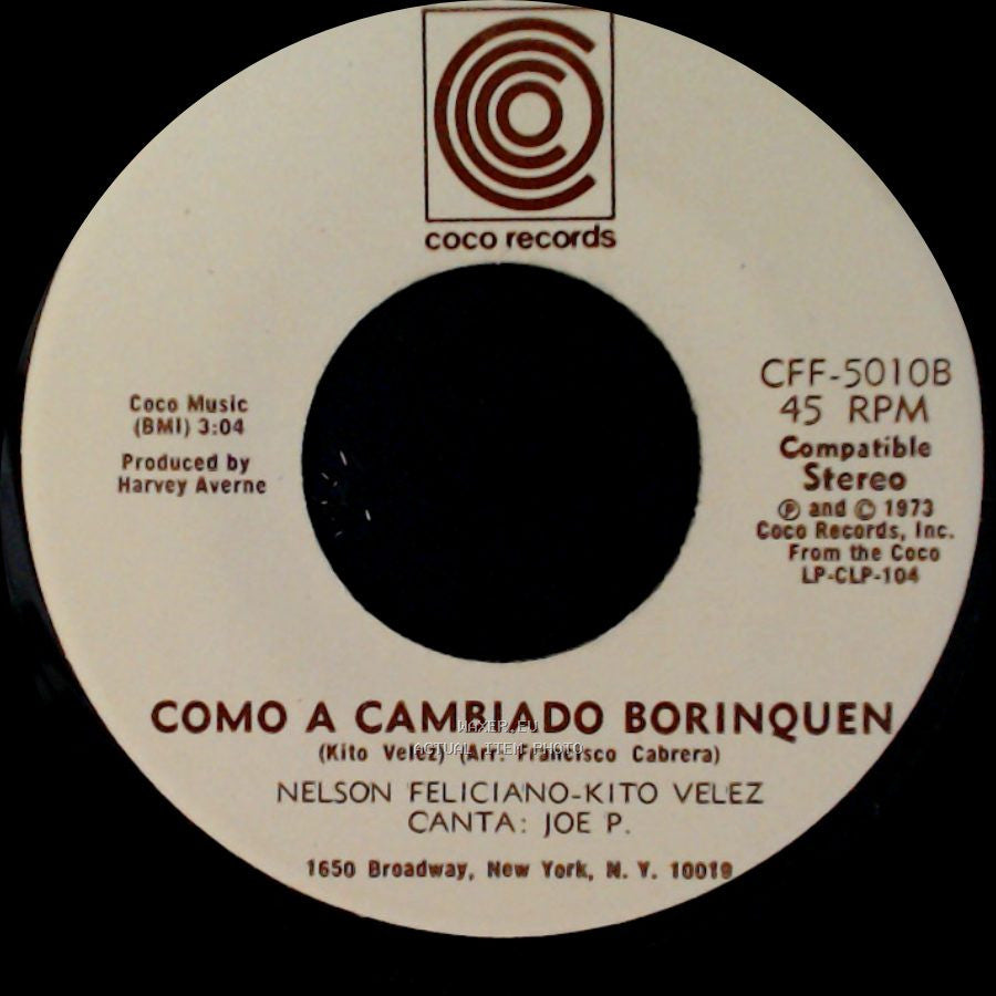 Nelson Feliciano-Kito Velez / Nelson Feliciano-Kito Velez - Canta: Joe P. - Luz Del Cielo / Como A Cambiado Borinquen side A
