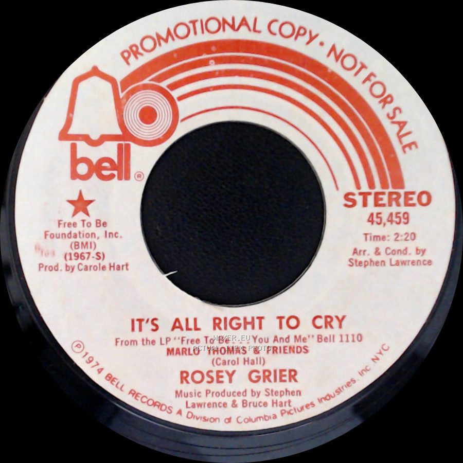 Rosey Grier - It's All Right To Cry / It's All Right To Cry side A