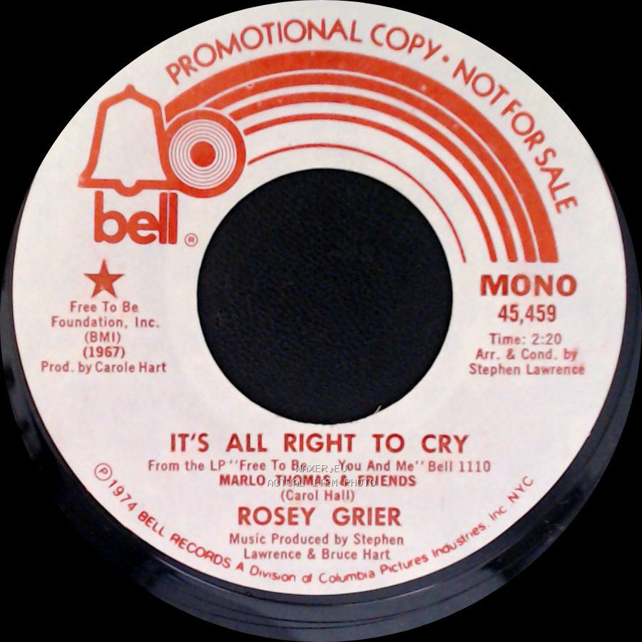 Rosey Grier - It's All Right To Cry / It's All Right To Cry side B