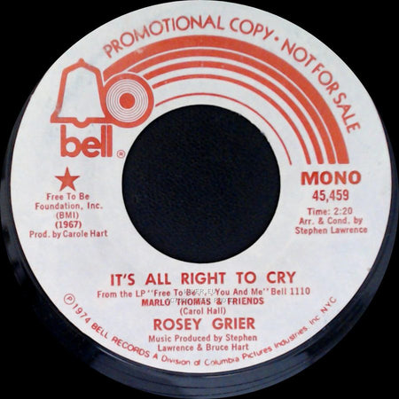 Rosey Grier - It's All Right To Cry / It's All Right To Cry side A