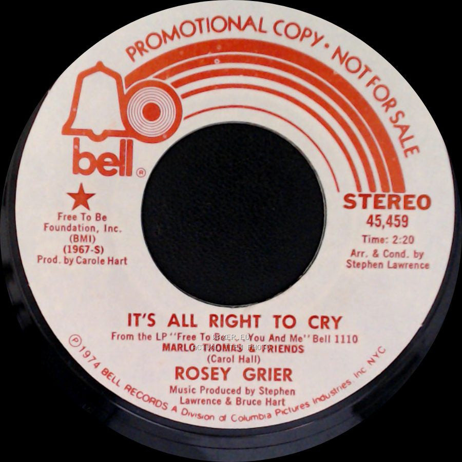 Rosey Grier - It's All Right To Cry / It's All Right To Cry side B