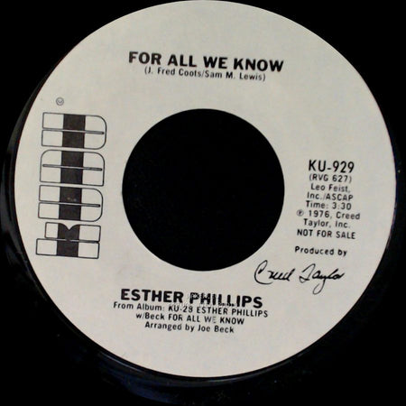 Esther Phillips - For All We Know / For All We Know side A
