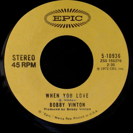 Bobby Vinton - But I Do / When You Love side B