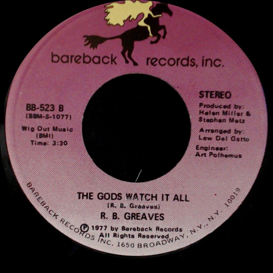 R. B. Greaves - Who's Watching The Baby (Margie) / The Gods Watch It All side B